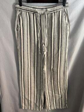 Old Navy Women's Striped High-Waisted Linen-Blend Wide-Leg Pull-On Pants